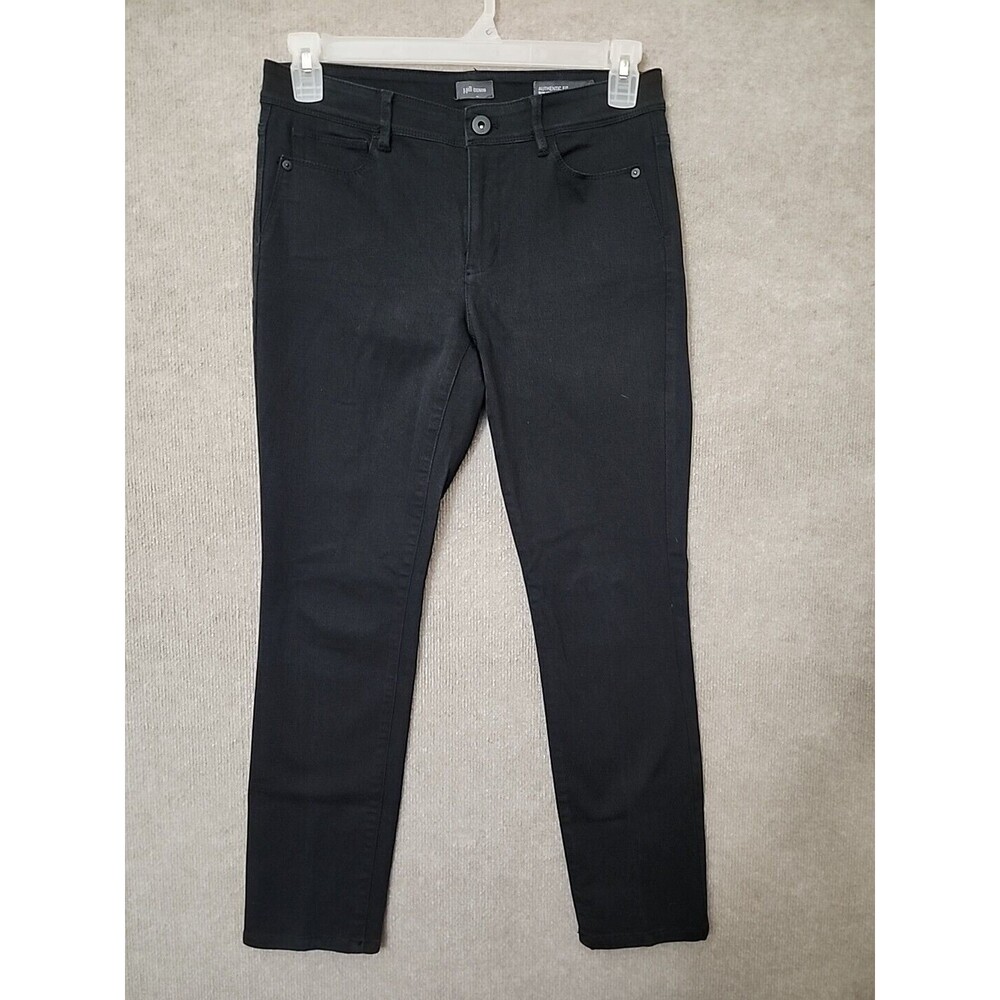 J Jill Authentic Fit Slim Ankle Jeans Womens 6 Black Stretch Denim